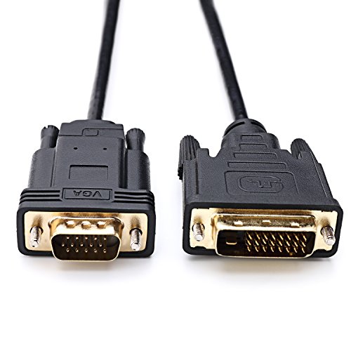 Actif DVI vers VGA, YIWENTEC DVI-D M DVI 24 + 1 vers VGA mâle avec puce câble Adaptateur Convertisseur pour PC DVD Moniteur HDTV 2M