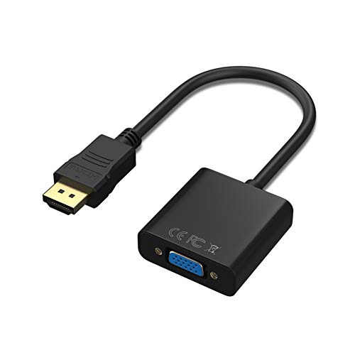 Adaptateur HDMI vers VGA 1080P, HDMI mâle vers VGA Femelle avec Audio pour Ordinateur Portable, PC, Ordinateur de Bureau, TV, Xbox, etc. Noir