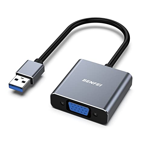 BENFEI Adaptateur USB 3.0 vers VGA, Full HD 1080p, mâle vers Femelle[Coque en Aluminium]