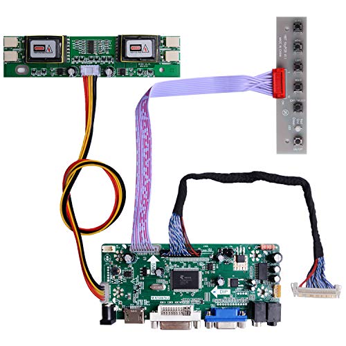 owootecc NT68676 HDMI VGA DVI Arcade Audio Entrée Contrôleur LCD Carte Pilote pour HSD190MEN4 M170EN06 M170EG01 17" 19" 1280x1024 4CCFL 30Pin LCD Panel, Fit for Arcade1Up Monitor