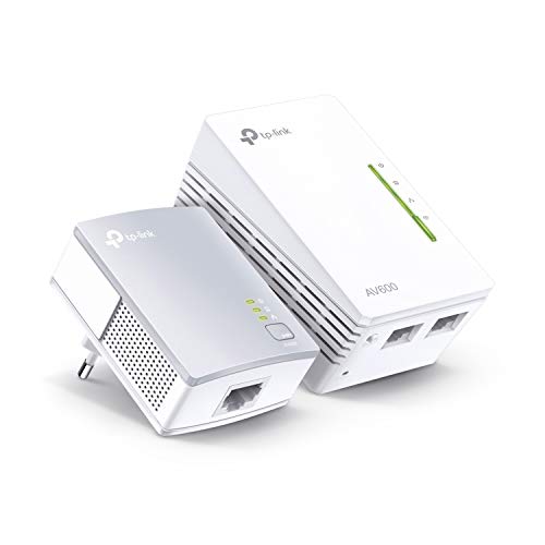 TP-Link Kit adaptateur CPL WLAN TL-WPA4220 (WLAN 300 Mbit/s, CPL AV600, clone Wifi, 3 ports LAN, Plug & Play, compatible avec tous les adaptateurs CPL, idéal pour le streaming) Blanc