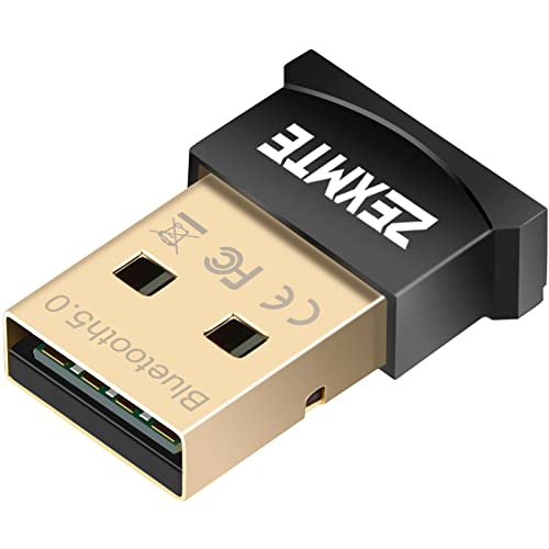 ZEXMTE Adaptateur USB Bluetooth 5.0 Dongle USB Adaptateur sans Fil pour Transfert de Transfert Bluetooth pour Ordinateur Portable PC Prise en Charge de Windows 10/8/7 / Vista/XP