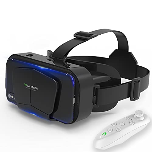 Cutebe Casque VR, Casque Réalité 3D Virtuelle, Casque VR Compatible avec lPhone & Android Phone, Qualité d'image 2K HD & Lumière Anti-Bleue-Casque de Réalité Virtuelle pour Jeux et Films Noir-1