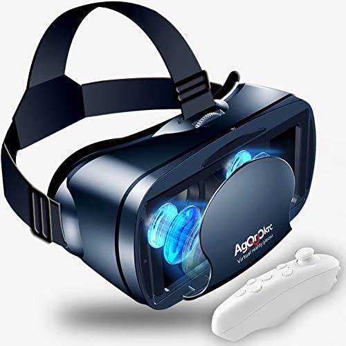 TONIWA Casque VR, Casque Réalité 3D Virtuelle, Qualité d'image 2K HD & Lumière Anti-Bleue-Casque de Réalité Virtuelle pour Jeux et Films,Casque VR Compatible avec Android & iOS Phone(Noir)